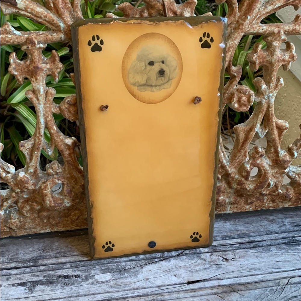 Slate Clear Lacquered Dog-Themed Decorative Dry Erase Hanging Plaque Board
